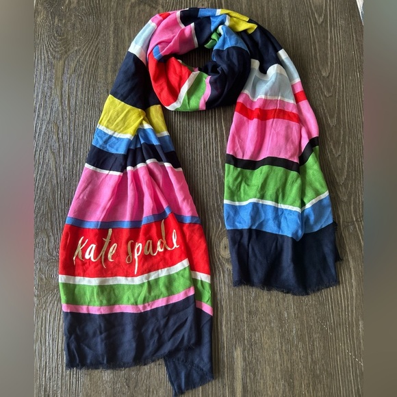 Kate Spade Accessories - Kate Spade Sunny Day Striped Oblong Scarf!